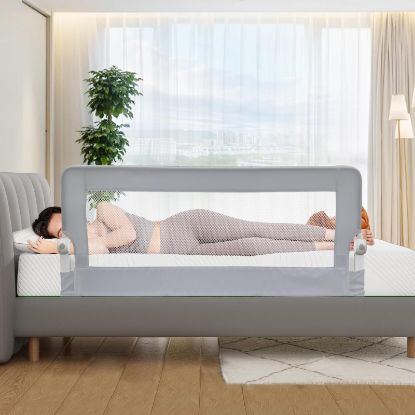 Picture of grelex Toddler Bed Rails, 51 Inch Foldable Bed Rail for Toddlers, Baby Bed Rail Guard for Twin, Full, Queen Size Bed, Box, Platform Bed, with Reinforced Safety System