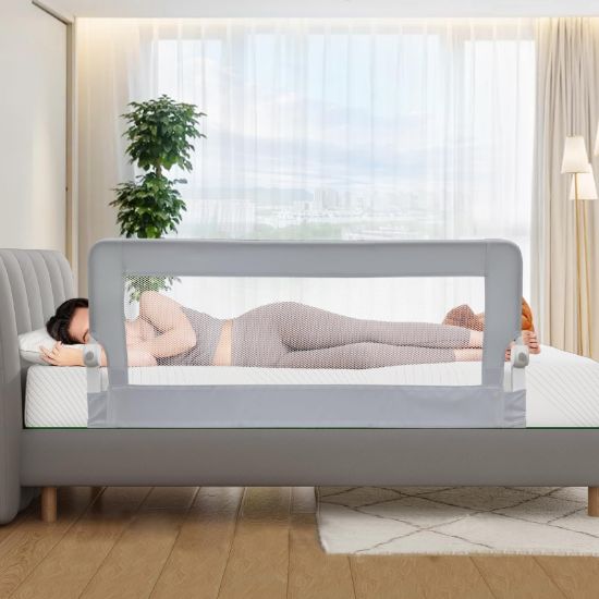 Picture of grelex Toddler Bed Rails, 51 Inch Foldable Bed Rail for Toddlers, Baby Bed Rail Guard for Twin, Full, Queen Size Bed, Box, Platform Bed, with Reinforced Safety System