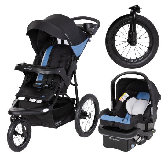 Picture of Baby Trend Expedition Zero Flat Jogger Travel System with LED Lights, Dash Blue