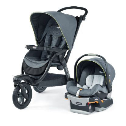 Picture of Chicco Activ3 Jogging Stroller Travel System, Activ3 Jogging Stroller with KeyFit 30 Infant Car Seat and Base, Solar/Grey