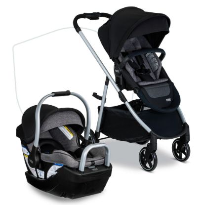 Picture of Britax Willow Grove SC Baby Travel System, Infant Car Seat and Stroller Combo with Alpine Base, ClickTight Technology, SafeWash, Pindot Onyx