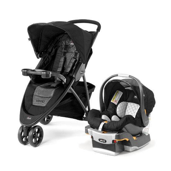 Picture of Chicco Viaro Travel System, Viaro Quick-Fold Stroller with KeyFit 30 Infant Car Seat and Base, Apex/Black