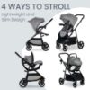Picture of Britax Willow Brook Travel System, Car Seat Stroller Combo With Willow Infant Car Seat, Aspen Base, and Brook Stroller; ClickTight Technology, RightSize System and 4 Ways to Ride - Graphite Glacier