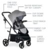 Picture of Britax Willow Brook Travel System, Car Seat Stroller Combo With Willow Infant Car Seat, Aspen Base, and Brook Stroller; ClickTight Technology, RightSize System and 4 Ways to Ride - Graphite Glacier