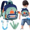 Picture of Accmor Toddler Leash Backpack, Cute Excavator Child Bag Harness with Anti Lost Wrist Link, Kid Walking Back Pack Mini Rucksack with Restraints Hand Strap Tether for Baby Boys Outdoor Traveling