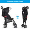 Picture of HONEY JOY Baby Lightweight Stroller, Compact Travel Stroller for Airplane, Adjustable Backrest & Canopy, 5-Point Harness, Cup Holder, Storage Basket, Foldable Umbrella Stroller for Toddlers (Black)
