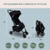 Picture of Colugo Compact Stroller+ Lightweight Travel Stroller 16lb, One-Hand Auto-Fold, Multi-Position Recline, for Infants and Toddlers Ages 6 Months to 4 Years, Rain Cover, Backpack and Cup Holder, Black