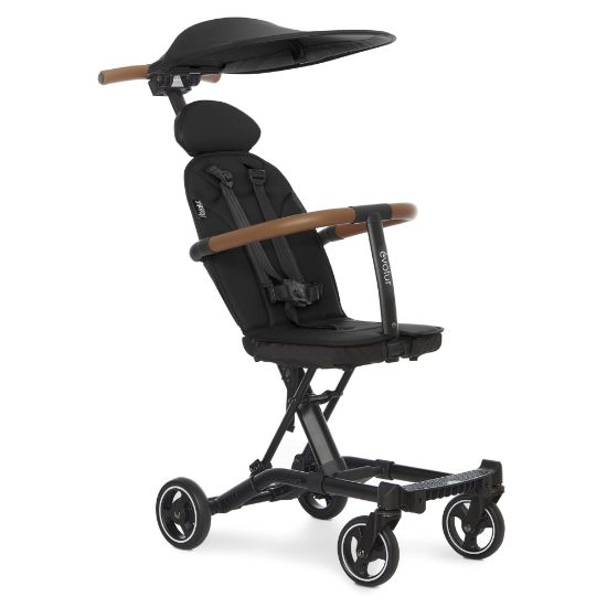Picture of Evolur Cruise Rider Stroller with Canopy, Lightweight Umbrella Stroller with Compact Fold, Easy to Carry Travel Stroller - Noir Black