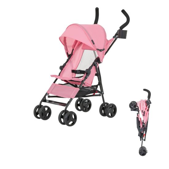 Picture of Dream On Me Rover Convenience Baby Stroller - Lightweight & Compact Travel Umbrella Stroller, Quick One-Hand Fold, Lockable Rear Wheels, Adjustable Canopy, 3-Point Safety Harness & Cup Holder - Pink