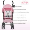 Picture of Dream On Me Rover Convenience Baby Stroller - Lightweight & Compact Travel Umbrella Stroller, Quick One-Hand Fold, Lockable Rear Wheels, Adjustable Canopy, 3-Point Safety Harness & Cup Holder - Pink