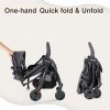 Picture of Beberoad Lightweight Baby Stroller for Airplane R2 Small Travel Stroller Compact Strollers Foldable, Infant Toddler Stroller with Adjustable Backrest, Cup Holder and Waterproof Canopy, Black