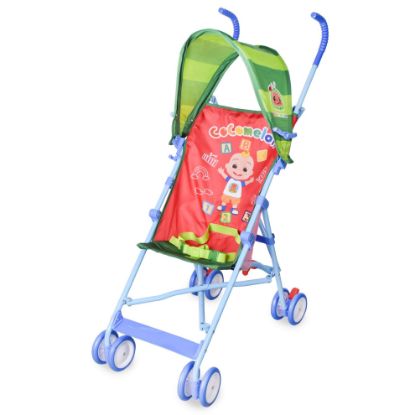 Picture of Cocomelon Umbrella Stroller with Canopy, Lightweight and Compact for Travel, 3D Stroller Red