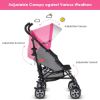 Picture of BABY JOY Lightweight Stroller, Compact Travel Stroller, Infant Stroller w/Adjustable Backrest & Canopy, Cup Holder, Storage Basket, 5-Point Harness, Easy Fold, Umbrella Stroller for Toddler, Pink