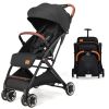 Picture of INFANS Lightweight Baby Stroller, Compact Infant with One-Hand Fold, Travel Stroller for Airplane with Cup Holder, Canopy 5-Point Harness Foot Cover for 6-36 Month
