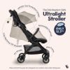 Picture of BabbleRoo Hoplite Compact Stroller - Lightweight Travel Stroller for Airplane (12.3 lbs), from Birth to 55 lbs, Easy Fold, PU Wheels, Alloy Frame, Near-Flat Recline, Cup Holder, Baby Stroller