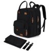 Picture of Qualyphant Extra Large Diaper Bag Backpack for Two Kids Twins - Expandable Baby Bag (26-36L), Dual Big Compartments - Includes Changing Pad & Stroller Straps, Unisex Black