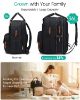 Picture of Qualyphant Extra Large Diaper Bag Backpack for Two Kids Twins - Expandable Baby Bag (26-36L), Dual Big Compartments - Includes Changing Pad & Stroller Straps, Unisex Black