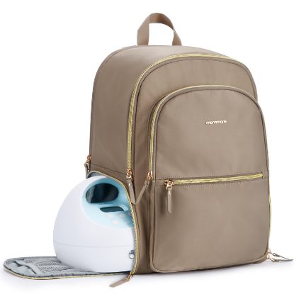 Picture of mommore Breast Pump Bag with Cooler Pocket for Milk Storage, Fits Spectra S1, S2 / Medela, Stylish Diaper Bag Backpack with Padded Laptop Sleeve for Work Travel