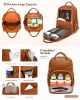 Picture of ROSEGIN Premium Vegan Leather Diaper Bag Backpack with Waterproof Changing Pad, Reinforced Zippers & Odor-Free, 20 Pockets Pro Organizer, Fits 15.6" Laptop, Stroller Straps, Baby Bag for Mom, Brown