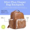 Picture of Itzy Ritzy Mini Diaper Bag Backpack - Chic, Compact Mini Plus Backpack with Changing Pad, 10 Pockets (6 Internal, 4 External), Grab-Top Handle & Rubber Feet (Saddle)