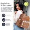 Picture of Itzy Ritzy Mini Diaper Bag Backpack - Chic, Compact Mini Plus Backpack with Changing Pad, 10 Pockets (6 Internal, 4 External), Grab-Top Handle & Rubber Feet (Saddle)