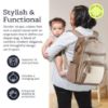 Picture of Itzy Ritzy Diaper Bag Backpack - Large Capacity Boss Plus Baby Backpack Diaper Bag Featuring 19 Pockets, Changing Pad, Stroller Clips, and Comfortable Straps (Vanilla Latte)