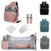 Picture of Diaper Bag with Changing Station,Diaper Bag Backpack7 in 1 Travel Baby Diaper Bag,Mommy Bag With USB Charging Port (Pink-Grey)