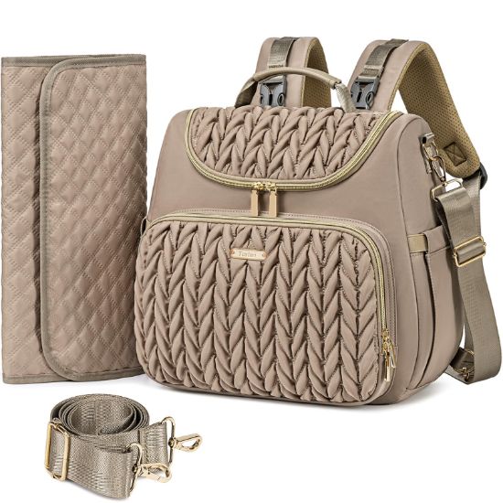 Picture of Tealari 4 in 1 Convertible Diaper Bag Backpack,Waterproof Baby Diaper Bag with Changing Pad,Converts into Baby Tote Bag,Diaper Backpack,Stroller Bag and Crossbody Diaper Bag