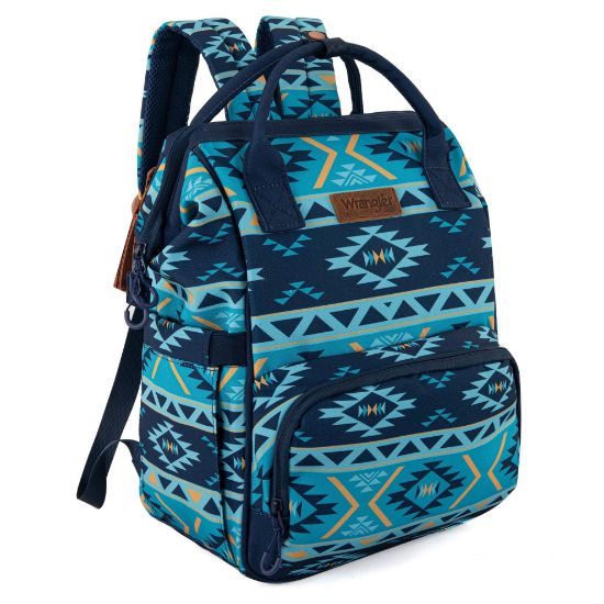 Picture of Wrangler Aztec Backpack Organized Daypack Travel Baby Bag with Stroller Strap and Side Bottle Pockets WG2204-9110NY