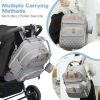 Picture of JSTPRO Diaper Bag Backpack, Large Diaper Bag with Changing Station, Baby Bag, New Mom Gifts, Lightweight Waterproof Unisex Diaper Bag with Insulated Pockets and USB Charging Port, Grey