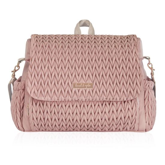 Picture of Hannah & Sophia Belle Convertible Baby Diaper Backpack & Bag in Pink Polyester with Classic Style