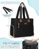 Picture of Pritent Diaper Bag Tote for Working Mom, Large Travel Diaper Tote for Mom and Dad with 14 Inch Laptop Sleeve, Mommy Maternity Travel Baby Bag for Boys and Girls, Black
