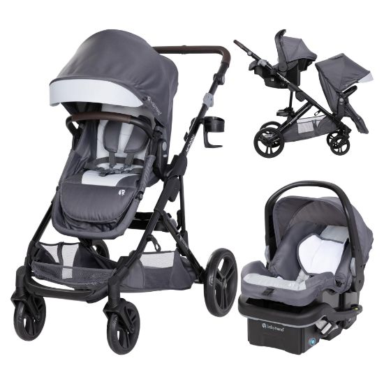 Picture of Baby Trend Morph Single to Double Modular Stroller Travel System with EZ-Lift Plus Infant Car Seat, Dash Grey