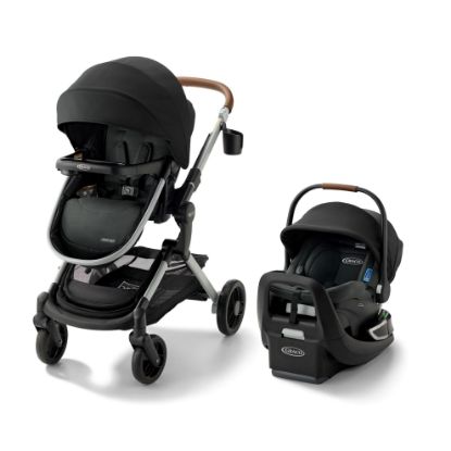 Picture of Graco Modes Nest 3-in-1 Travel System with SnugRide Turn & Slide - Carseat Stroller Combo with Rotating Rear-Facing Baby Car Seat, Adjustable Slide2Me Infant Car Seat to Toddler Stroller