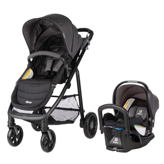 Picture of Diono Quantum 4 3-in-1 Travel System with LiteClik 30 R SafePlus Infant Car Seat and Base, Rear-Facing for Infants 4-30lbs, Includes Infant Car Seat Folding Stroller and Toddler Seat (Gray Slate)