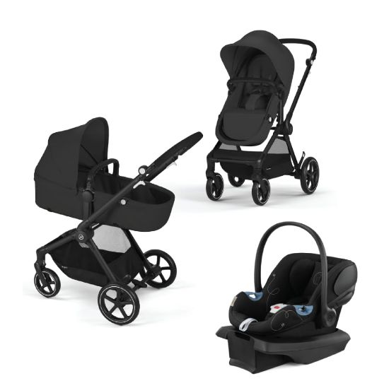 Picture of Cybex EOS 5-in-1 Travel System Stroller + Lightweight Aton G Infant Car Seat, Moon Black