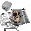 Picture of Wibeelee Portable Dogs Shopping Cart Cover Quilting Grocery Cart Cover with Carry Bag for Pets, Secured with Hook and Loop, Comfortable and Easy to Clean