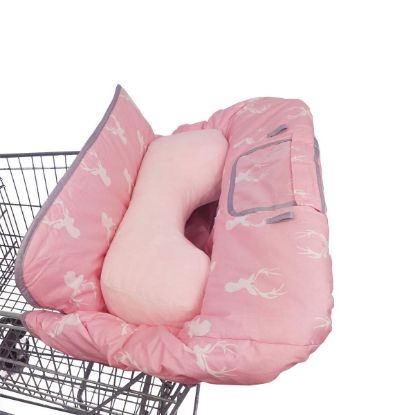 Picture of Shopping Cart Covers for Baby Girl Cart Cover for Babies, Infant High Chair Cover, Machine Washable, Non-Slide degisn (Pink Deer)