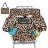 Picture of Shopping Cart Cover for Baby High Chair Cover Grocery Cart Cover for Baby Girl Boy Toddler Brown Leopard Print Portable Shopping Cart Cover with Safety Harness