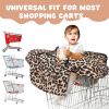 Picture of Shopping Cart Cover for Baby High Chair Cover Grocery Cart Cover for Baby Girl Boy Toddler Brown Leopard Print Portable Shopping Cart Cover with Safety Harness
