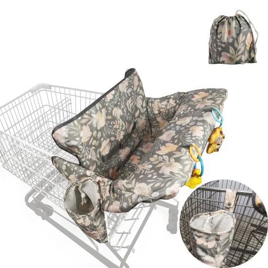 Picture of Shopping cart Cover for Baby, high Chair Cover, with Detachable Storage Bag, Flowers