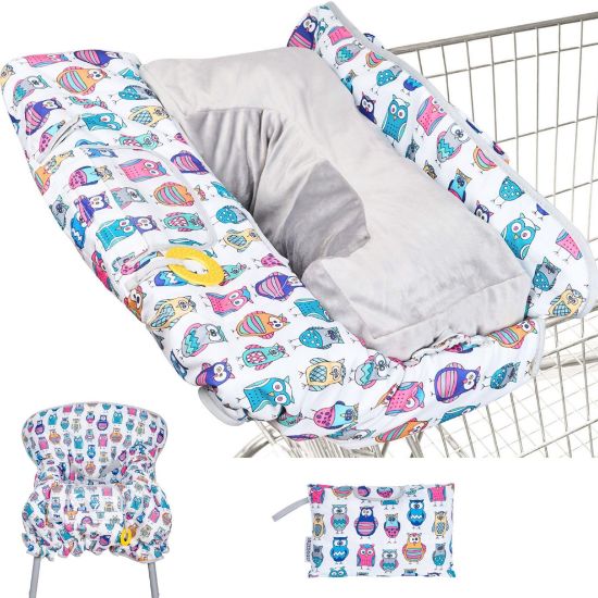 Picture of Suessie Shopping Cart Cover and High Chair Cover with Bolster Support Pillow (Owls with Cushion)