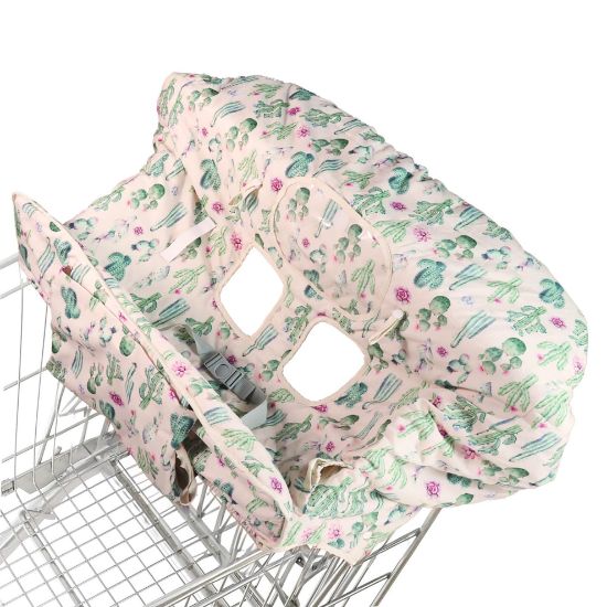 Picture of Shopping Cart Cover for Baby Girl and Boy | Water Resistant Baby High Chair Cover | Grocery Cart Cover for Baby w/Toy Loops, Water Bottle Strap, Phone Pouch | Gift Idea for New Mom