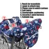 Picture of 2-in-1 Shopping Cart and High Chair Cover for Baby~Padded~Fold'n Roll Style~Portable with Free Carry Bag (Blue Whale)