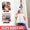 Picture of Door Buddy Baby & Cat Door Latch - Grey. Adjustable Strap Keeps Kids Out of Cat Areas. Simple Child Safety Lock for Doors. The Easier Baby Gate and Kitty Door Interior Alternative.
