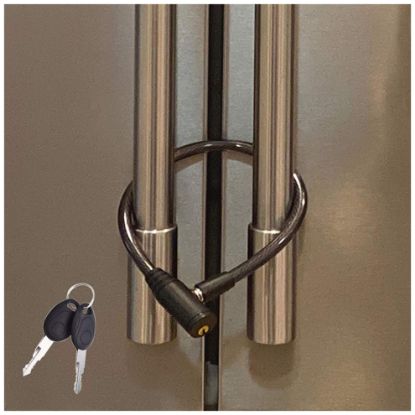 Picture of Urban August Child-Proof Refrigerator Lock for Kids & Adults - Lock for French Door Fridge and Cabinet (Regular, Black - 1 Pack)