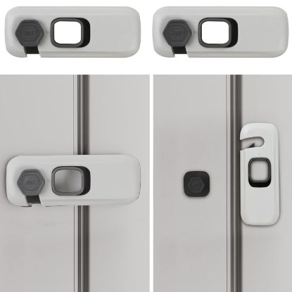 Picture of 2Pack Child Proof Refrigerator Lock,Fridge Locks for Kids with Sticky Adhesive Pads,Baby Safety Locks for Fridges, Cabinets, Drawers, Double Doors and More (2 Pack)