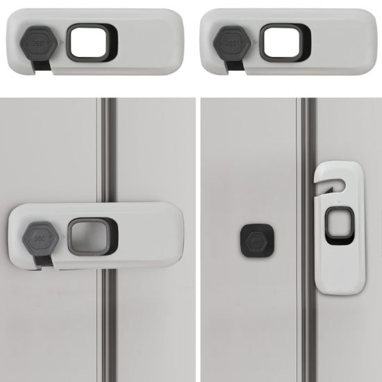 Picture of 2Pack Child Proof Refrigerator Lock,Fridge Locks for Kids with Sticky Adhesive Pads,Baby Safety Locks for Fridges, Cabinets, Drawers, Double Doors and More (2 Pack)