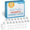 Picture of Vmaisi 16 Pack Child Safety Magnetic Cabinet Locks - Children Proof Cupboard Baby Locks Latches - Adhesive for Cabinets & Drawers and Screws Fixed for Protection
