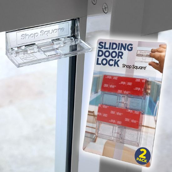 Picture of Sliding Door Locks - 2 Pack Childproof Safety Locks for Glass Doors & Windows - Strong Adhesive - Shop Square